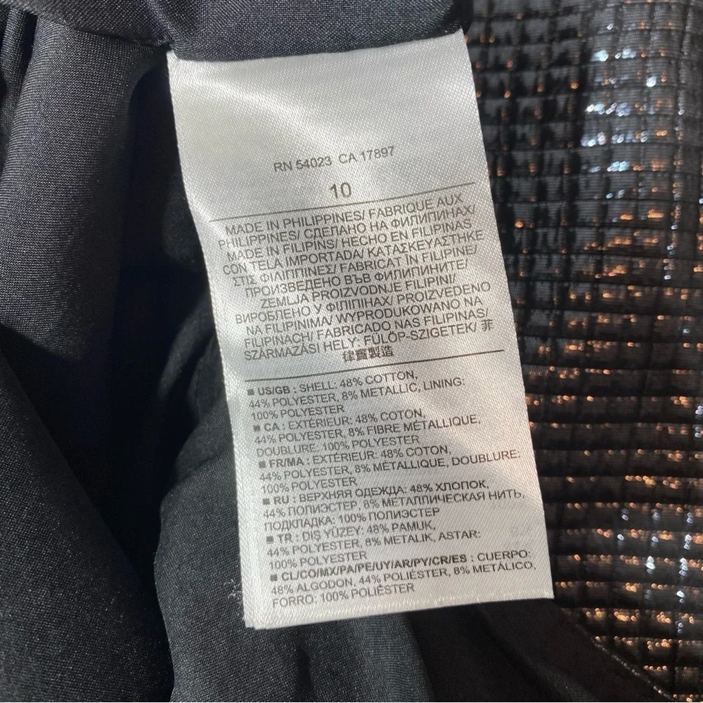 Banana Republic Monogram Metallic Textured Skirt Size 10 Luxe Cocktail
